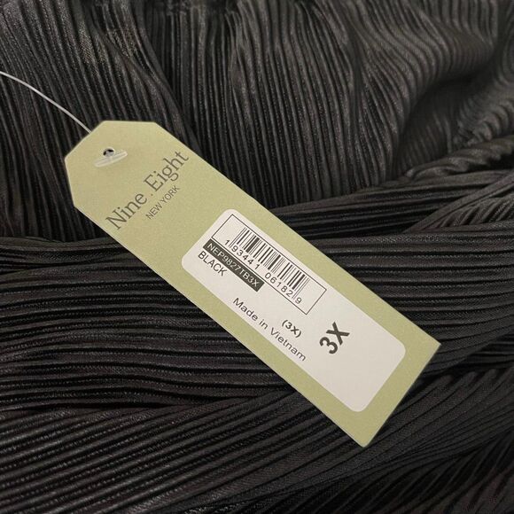 Nine.Eight Plisse Pleat Shirt and Pants Set, Black. Size 3X NEW! - Picture 8 of 10